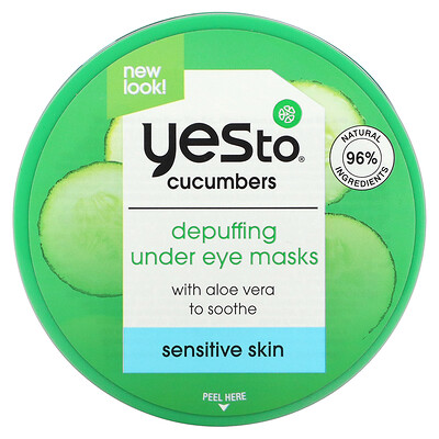 

Yes To, Cucumbers, Depuffing Under Eye Masks, 16 Single Eye Masks