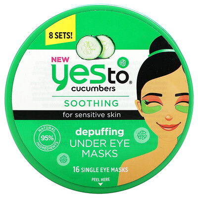 Купить Yes To Огурцы, очищающая маска для глаз, 16 масок для одного глаза