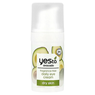 Yes To, Fragrance-Free Daily Eye Cream, Dry Skin, Avocado, 0.5 fl oz (15 ml)