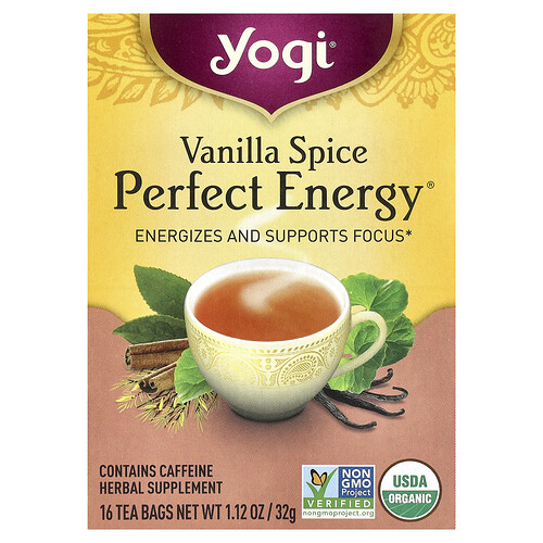 Yogi Tea Perfect Energy®, Vanilla Spice, 16 Tea Bags, 1.12 oz (32 g)