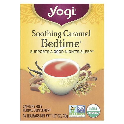 Yogi Tea Bedtime®, Soothing Caramel, Caffeine Free, 16 Tea Bags, 1.07 oz (30 g)