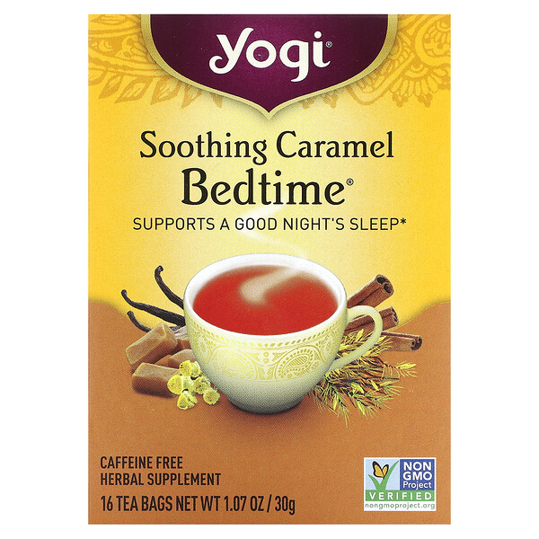 Yogi Tea‏, Bedtime, קרמל מרגיע, ללא קפאין, 16 שקיקי תה, 30 גרם (1.07 אונקיות)