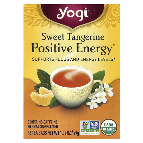 Yogi Tea Positive Energy®, Sweet Tangerine, 16 Tea Bags, 1.02 oz (29 g)