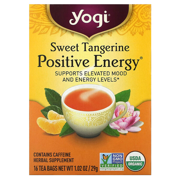 Yogi Tea‏, Positive Energy, מנדרינה מתוקה, 16 שקיקי תה, 29 גרם (1.02 אונקיות)