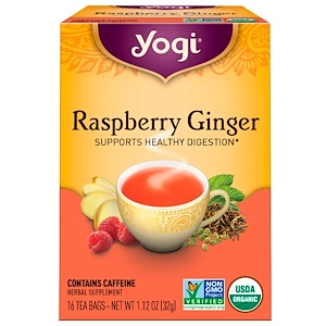 Yogi Tea, "Пищеварительная сила" с малиной и имбирем, 16 пакетиков, 1.12 унций (32 г)
