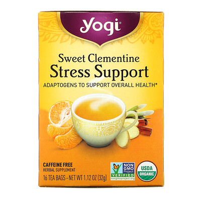 

Yogi Tea поддержка при стрессе сладкий клементин без кофеина 16 чайных пакетиков 32 г (1 12 унции)