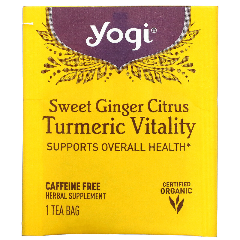 Yogi Tea Sweet Ginger Citrus Turmeric Vitality Caffeine Free 16 Tea Bags 112 Oz 32 G Iherb