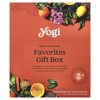 Yogi Tea, Favorites Gift Box, Variety Tea Sampler, 45 Tea Bags, 2.9 oz (82 g)