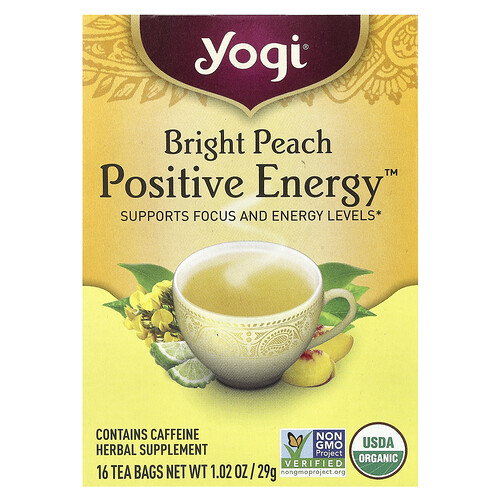 Yogi Tea Positive Energy™, Bright Peach , 16 Tea Bags, 1.02 oz (29 g)