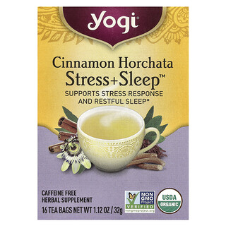 Yogi Tea, Stress + Sleep™, 계피 호르차타, 카페인 무함유, 티백 16개, 32g(1.12oz)