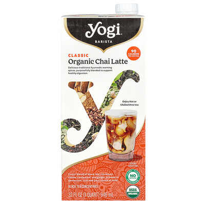 Yogi Tea  Barista  Organic Chai Latte  Black Tea Concentrate  Classic  32 fl oz (946 ml)