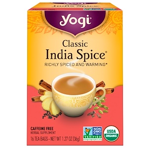 Отзывы о Йоги Ти, Classic India Spice, Caffeine Free, 16 Tea Bags, 1.27 oz (36 g)