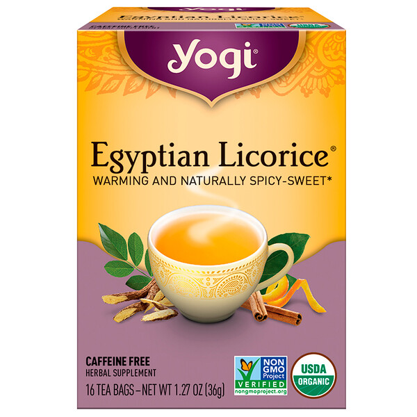 Yogi Tea, エジプトリコリス(甘草), カフェインフリー, 16ティーバッグ, 1.27oz(36 g)