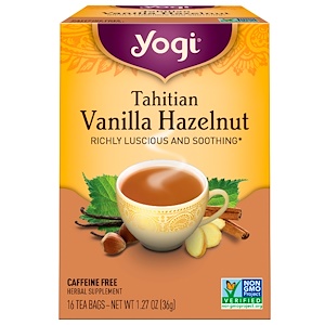 Отзывы о Йоги Ти, Tahitian Vanilla Hazelnut, Caffeine Free, 16 Tea Bags, 1.27 oz (36 g)