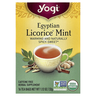 Yogi Tea, Egyptian Licorice® Mint, Caffeine Free, 16 Tea Bags, 1.12 oz (32 g)