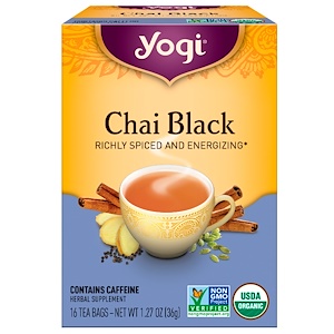 Отзывы о Йоги Ти, Chai Black, Caffeine, 16 Tea Bags, 1.27 oz (36 g)