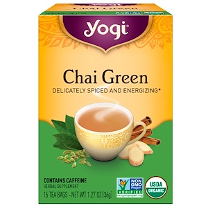 Yogi Tea, Зеленый чай, 16 чайных пакетиков, 1.27 унций (36 г)