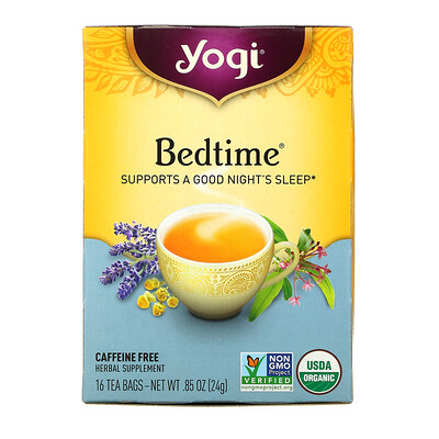 Yogi Tea Bedtime, без кофеина, 16 чайных пакетиков, 24 г (85 унций)