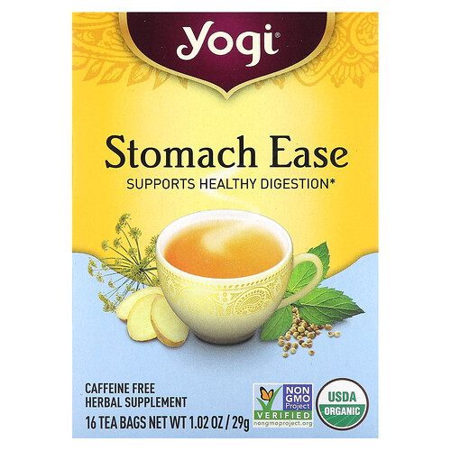 Yogi Tea, Stomach Ease, Caffeine Free, 16 Tea Bags, 1.02 oz (29 g)