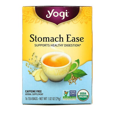 Yogi Tea для облегчения пищеварения, 16 чайных пакетиков, 1,02 унции (29 г)
