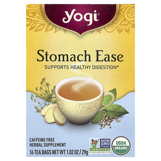 Yogi Tea, Soulagement de l'estomac, Sans caféine, 16 sachets de thé, 29 g