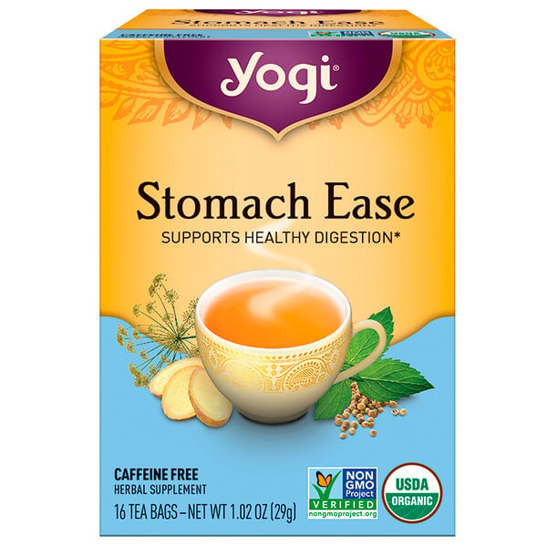 Yogi Tea, ストマックイーズ(Stomach Ease), カフェインフリー, 16ティーバッグ, 1.02oz (29 g)