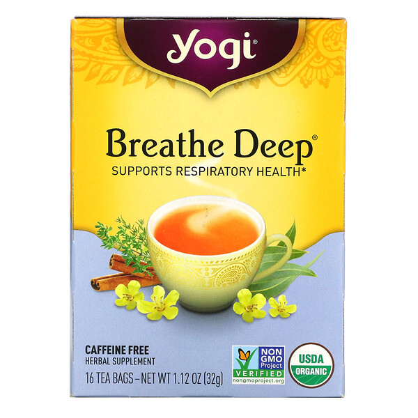 Yogi Tea, Breathe Deep, Π±Π΅Π· ΠΊΠΎΡΠ΅ΠΈΠ½Π°, 16 ΡΠ°ΠΉΠ½ΡΡ
ΠΏΠ°ΠΊΠ΅ΡΠΈΠΊΠΎΠ², 32 Π³ (1,12 ΡΠ½ΡΠΈΠΈ)
