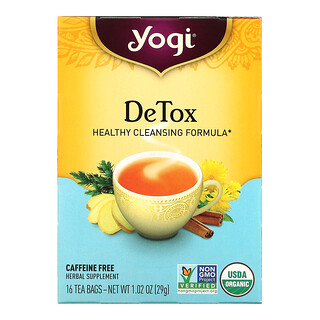 Yogi Tea, Detox, Sin cafeína, 16 Saquitos de Té, 1.02 oz (29 g)