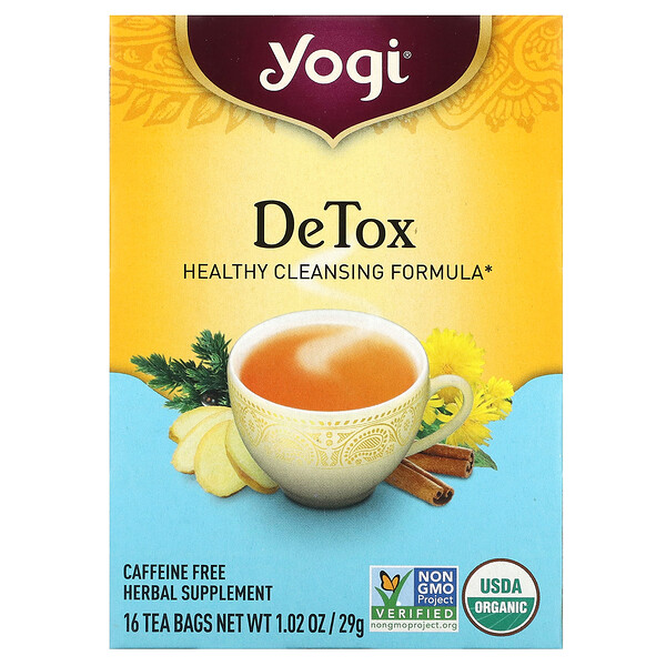 Yogi Tea‏, Detox, ללא קפאין, 16 שקיקי תה, 29 גרם (1.02 oz)