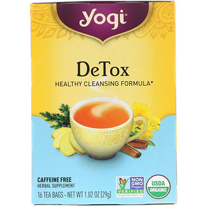 Yogi Tea, ディトックス, カフェインフリー, 16ティーバッグ, 1.02oz（29 g）