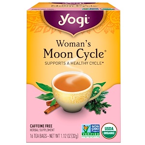 Yogi Tea, Moon Cycle для женщин без кофеина, 16 чайных пакетиков, 1.12 унций (32 г)