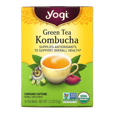 Купить Yogi Tea зеленый чай комбуча, 16 чайных пакетиков, 32 г (1, 12 унции)