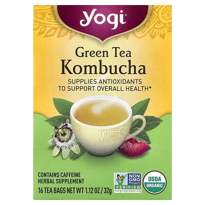 Yogi Tea, Green Tea Kombucha, 16 Tea Bags, 1.12 oz (32 g)