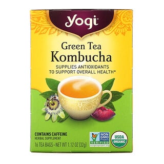 Yogi Tea, شاي كومبوتشا الأخضر، 16 كيس شاي، 1.12 أونصة (32 جم)