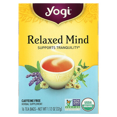Yogi Tea Relaxed Mind, чай без кофеина, 16 чайных пакетиков, 32 г (1,12 унции)