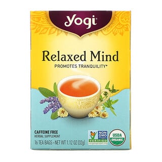 Yogi Tea, Relaxed Mind، خالي من الكافيين، 16 كيس شاي، 1.12 أونصة (32 جم)