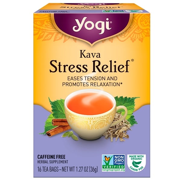 Yogi Tea, ストレス緩和カワカワ(カバ)(Kava Stress Relief), カフェインフリー, 16ティーバッグ, 1.27 oz (36 g)