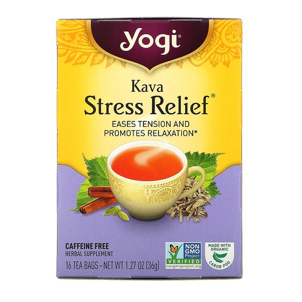 Kava Stress Relief, Caffeine Free, 16 Tea Bags, 1.27 oz (36 g)