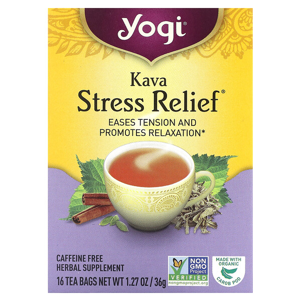 Yogi Tea‏, Kava Stress Relief, נטול קפאין, 16 שקיקי תה, 36 גרם (1.27 אונקיות)