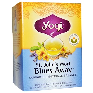 Отзывы о Йоги Ти, St. John's Wort, Blues Away, Caffeine Free, 16 Tea Bags, 1.27 oz (36 g)