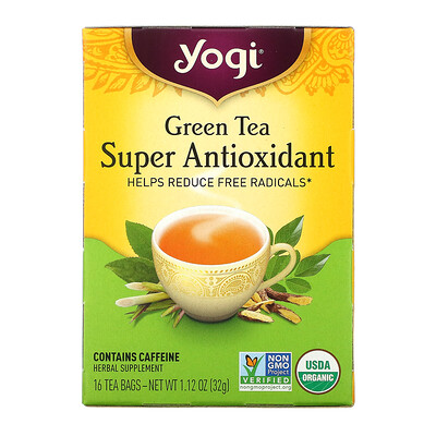 Купить Yogi Tea мощный антиоксидант зеленого чая, 16 чайных пакетиков, 32 г (1, 12 унции)