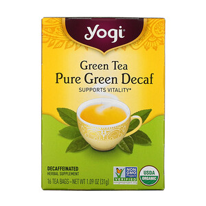 Отзывы о Йоги Ти, Green Tea, Pure Green Decaf, 16 Tea Bags, 1.09 oz (31 g)