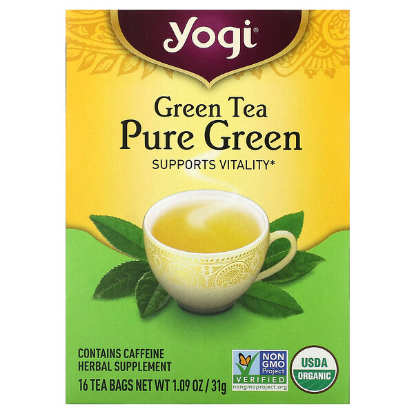 Yogi Tea‏, Green Tea Pure Green, 16 Tea Bags, 1.09 oz (31 g)