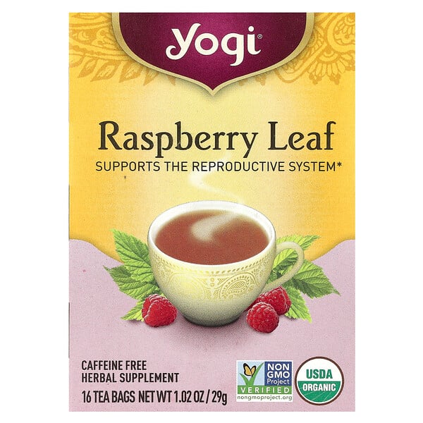 Yogi Tea Raspberry Leaf, Caffeine Free, 16 Tea Bags, 1.02 oz (29 g)