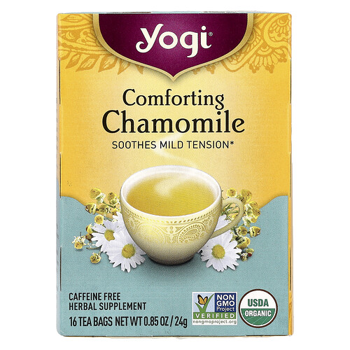 Yogi Tea Comforting Chamomile, Caffeine Free, 16 Tea Bags, 0.85 oz (24 g)