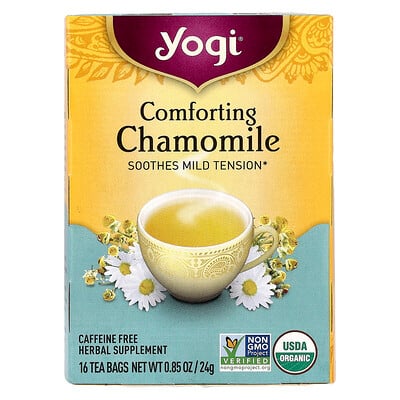 Product Image for Yogi Tea, Comforting Chamomile, Caffeine Free, 16 Tea Bags, 0.85 oz (24 g)