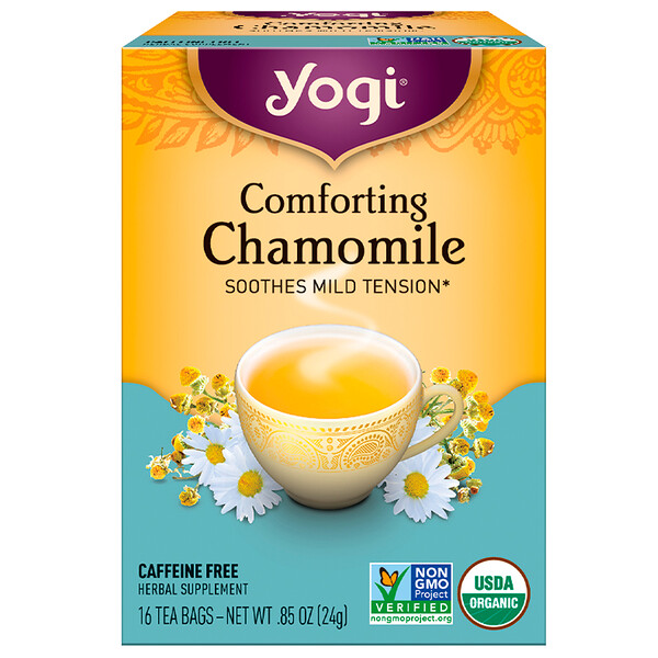 Yogi Tea, カンフォーティング・カモミール、カフェインフリー、16ティーバッグ、 .85 oz (24 g)