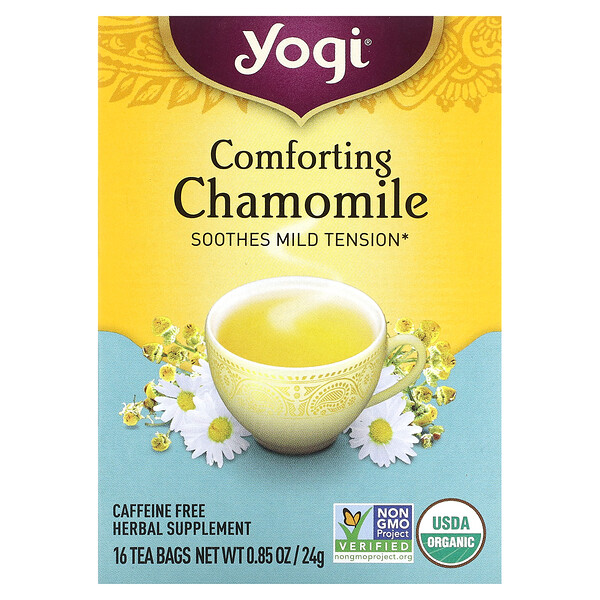Yogi Tea‏, Comforting Chamomile, Caffeine Free, 16 Tea Bags, .85 oz (24 g)
