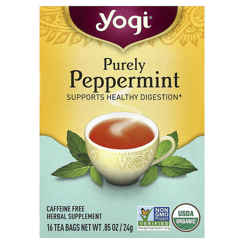 Yogi Tea Purely Peppermint, Caffeine Free, 16 Tea Bags, 0.85 oz (24 g)