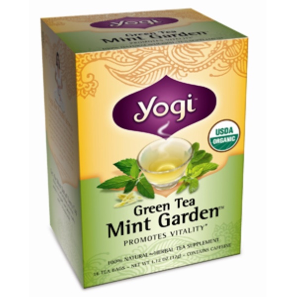 Yogi Tea, Green Tea Mint Garden, Caffeine, 16 Tea Bags, 1.12 oz (32 g